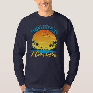 Panama City Beach Florida Sunset Retro Vacation T-Shirt