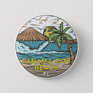 Panama City Beach Florida Vintage 6 Cm Round Badge