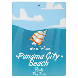 Panama City Beach Florida vintage travel poster. Clipboard