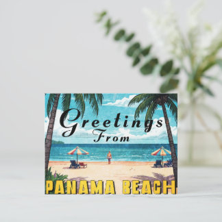 Panama city beach summer vacation holiday postcard
