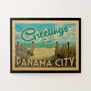 Panama City Beach Vintage Travel Jigsaw Puzzle