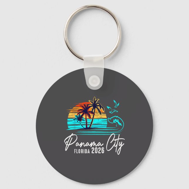 Panama City Florida 2026 Vacation Matching Family  Key Ring (Front)