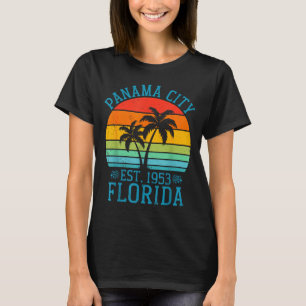 Panama City Florida Beach Vintage Tropical Sunset T-Shirt