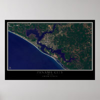 Panama City Florida Satellite Poster Map