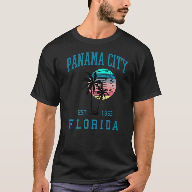 Panama City Florida Spring Vacations Beach Palm Tr T-Shirt (Front)