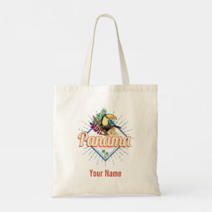 Panama City Toucan Retro Palm Trees Vintage Luggag Tote Bag