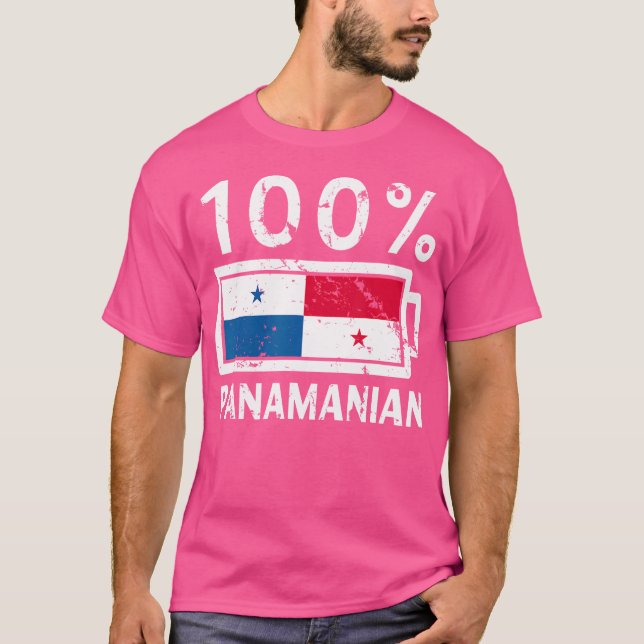 Panama Flag 	  100 Panamanian Battery Power Tee (Front)