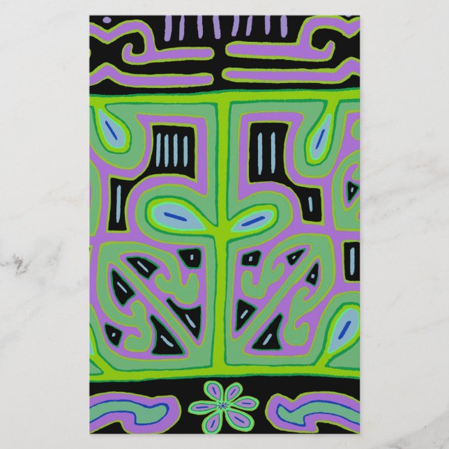 Panama Mola Music Box Stationery (Front)
