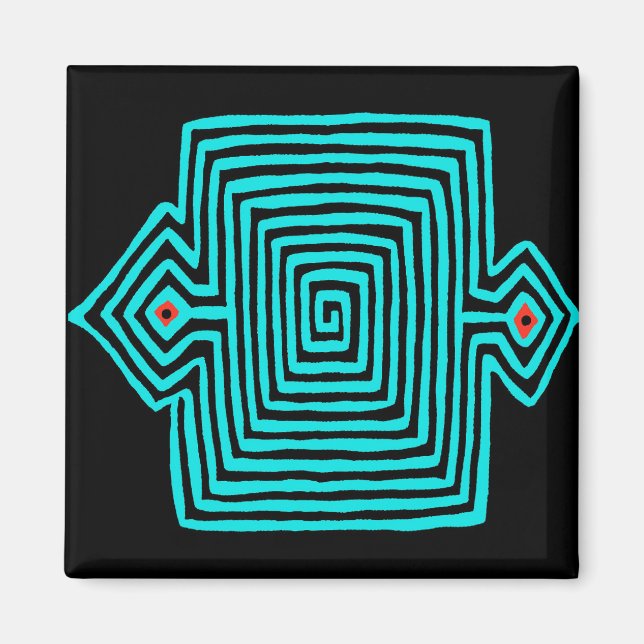 Panama Mola Tortoise - Blue Black Magnet (Front)