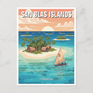 Panama San Blas Islands Travel Postcard