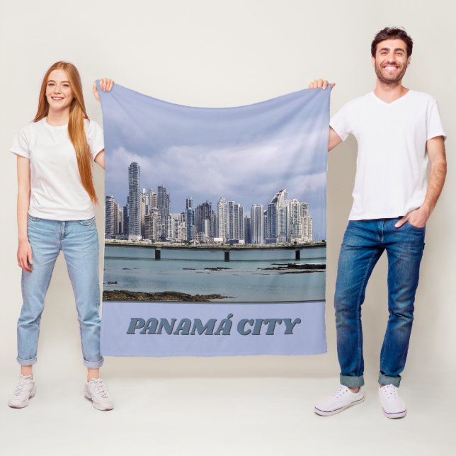 Panama Skyline Fleece Blanket (In Situ)