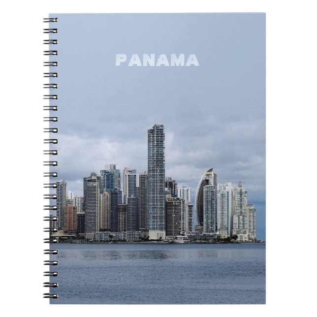 Panama Skyline (text customisable) Notebook (Front)