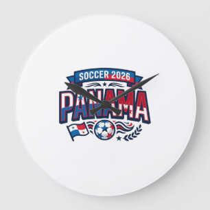 Panama Soccer 2026 Soccer Bold Country Typography Large Clock