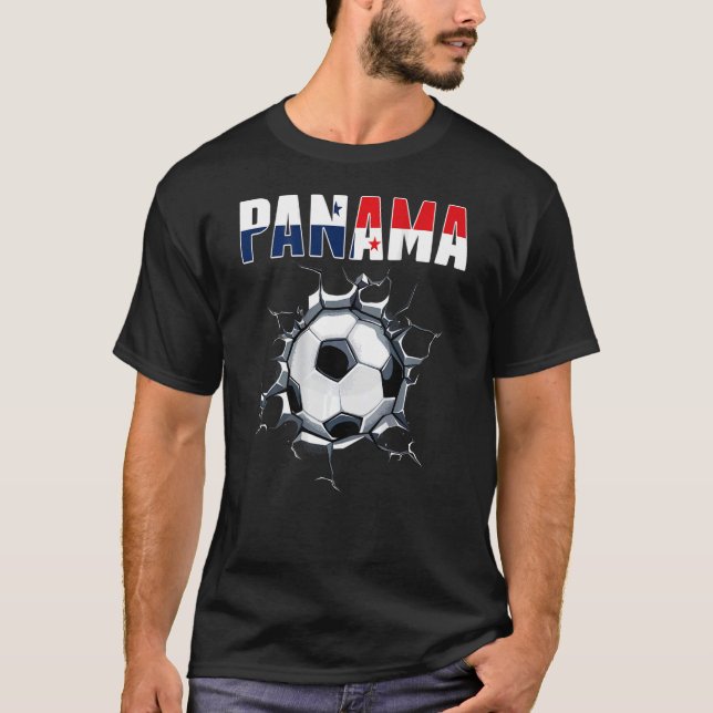 Panama Soccer Fans - Panamanian Football In Cracke T-Shirt (Front)