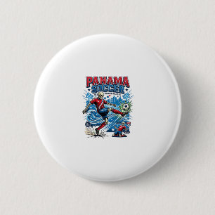 Panama Soccer Skeleton Striker Nations Poster Styl 6 Cm Round Badge