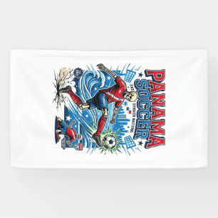 Panama Soccer Skeleton Striker Nations Poster Styl Banner