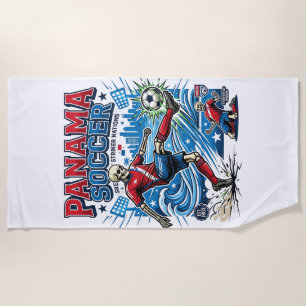 Panama Soccer Skeleton Striker Nations Poster Styl Beach Towel