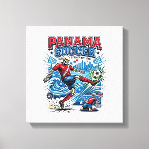 Panama Soccer Skeleton Striker Nations Poster Styl Canvas Print