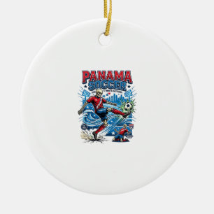Panama Soccer Skeleton Striker Nations Poster Styl Ceramic Tree Decoration