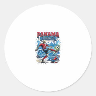 Panama Soccer Skeleton Striker Nations Poster Styl Classic Round Sticker