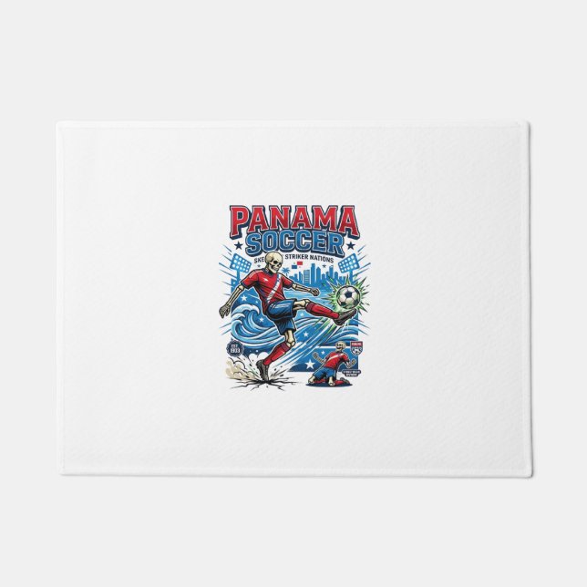 Panama Soccer Skeleton Striker Nations Poster Styl Doormat (Front)