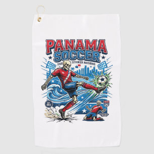 Panama Soccer Skeleton Striker Nations Poster Styl Golf Towel