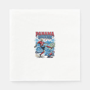 Panama Soccer Skeleton Striker Nations Poster Styl Napkin