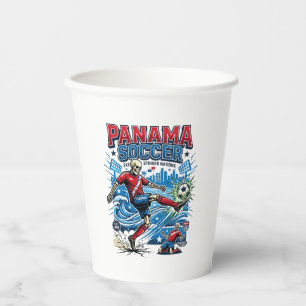 Panama Soccer Skeleton Striker Nations Poster Styl Paper Cups