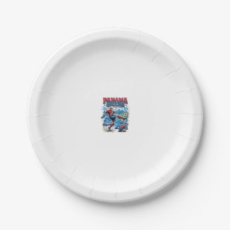 Panama Soccer Skeleton Striker Nations Poster Styl Paper Plate