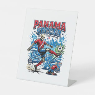 Panama Soccer Skeleton Striker Nations Poster Styl Pedestal Sign