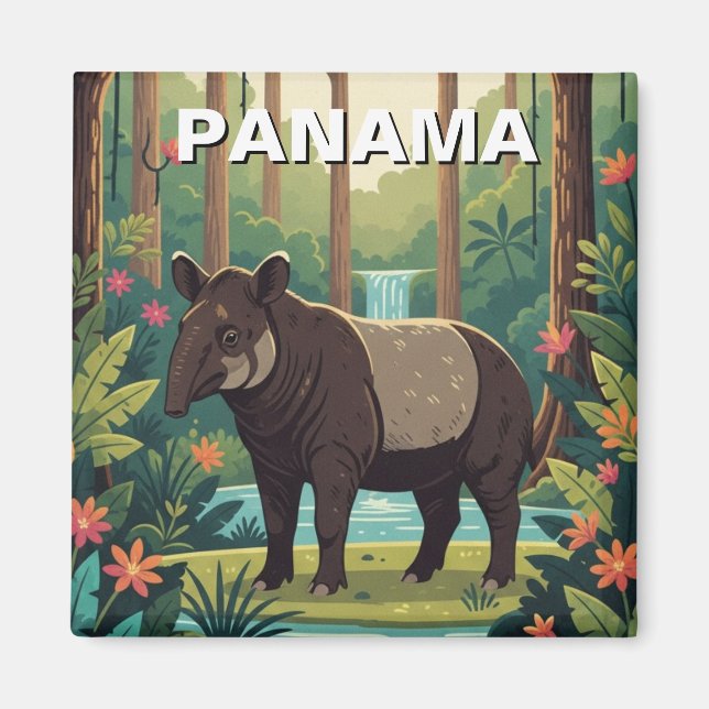 Panama Tapir in Coiba National Park Travel  Magnet (Front)