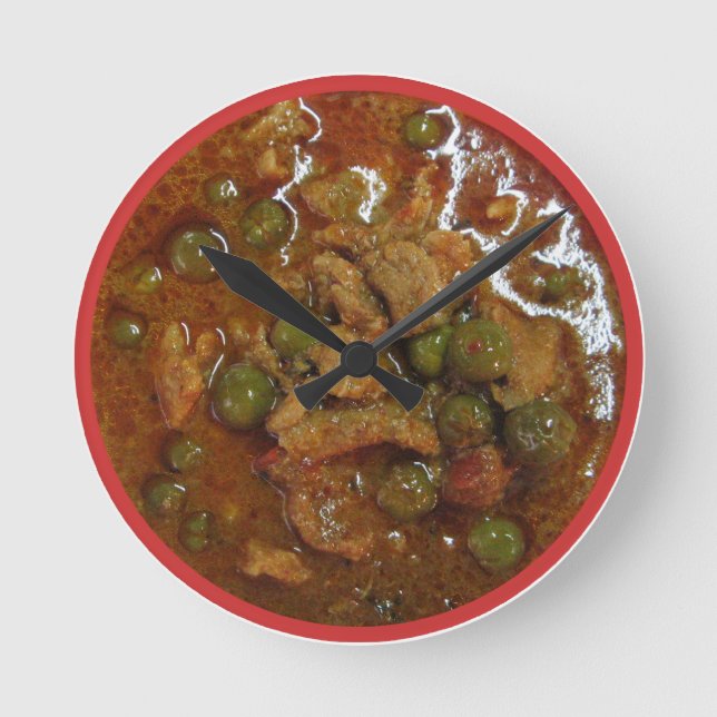 Panang Thai Curry [พะแนง] ... Thailand Street Food Round Clock (Front)