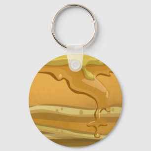 Pancake and maple syrup cute key ring