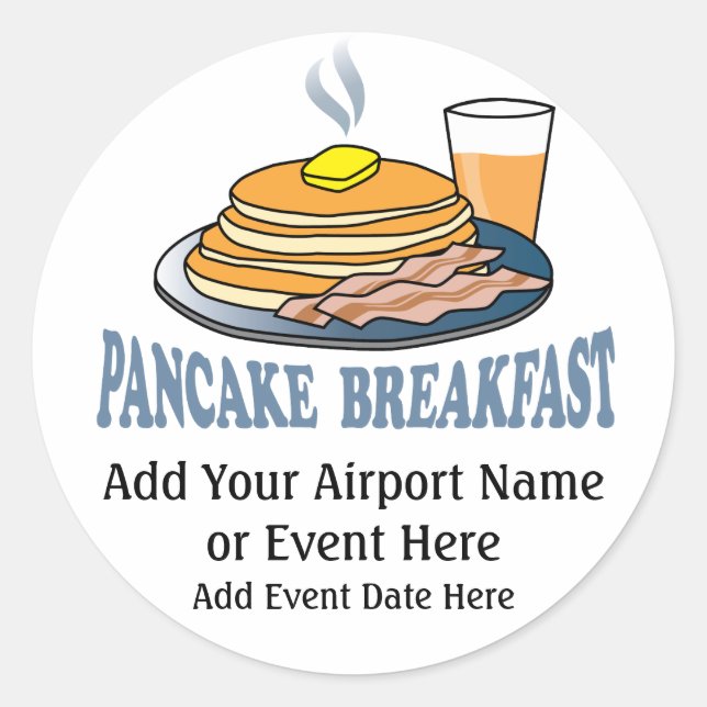 Pancake Bacon Juice Fundraiser Classic Round Sticker (Front)