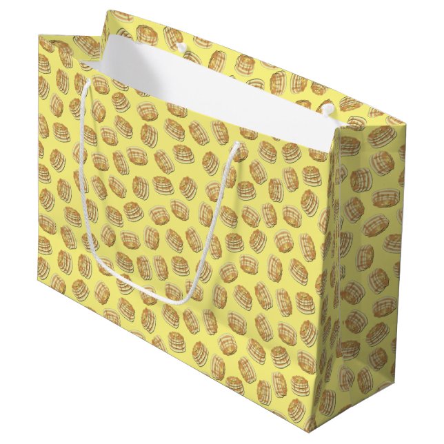 Pancake Birthday Party Large Gift Bag (Front Angled)