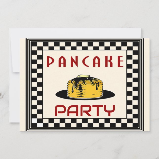 Pancake Breakfast Invitations, Vintage Style Invitation (Front)