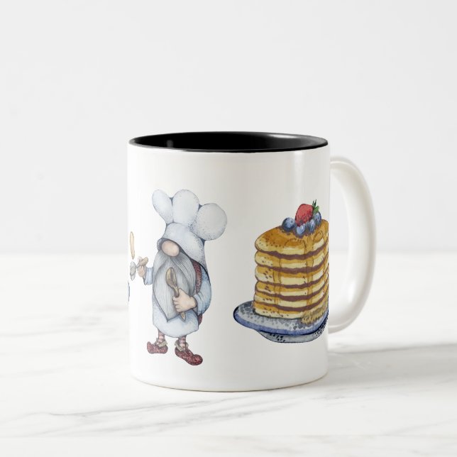 Pancake Breakfast Two-Tone Coffee Mug (Front Right)