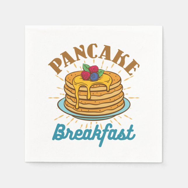Pancake Breakfast Vintage Pancakes Lover Napkin (Front)