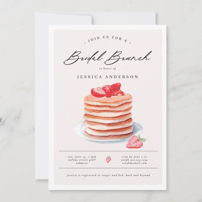 Pancake Bridal Brunch Bridal Shower Invitation (Front)