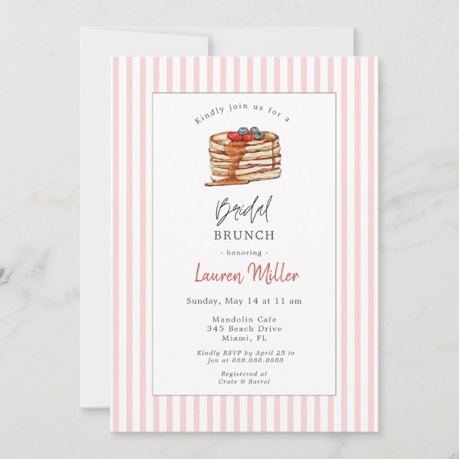 Pancake Bridal Brunch Bridal Shower Invitation (Front)