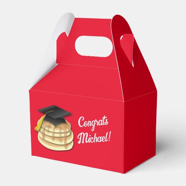 Pancake Brunch Graduation Party Invitation Favour Box (Front Side)