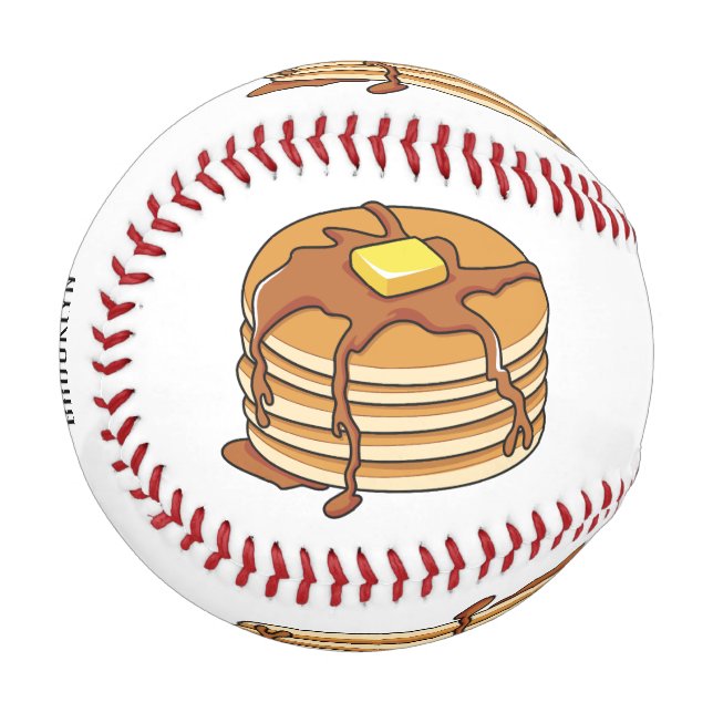 Pancake cartoon illustration  baseball (Front Left)