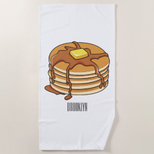 Pancake cartoon illustration  beach towel