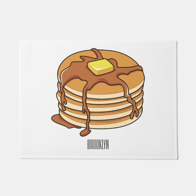 Pancake cartoon illustration  doormat (Front)