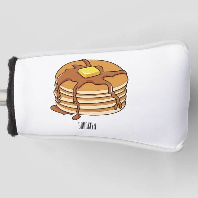 Pancake cartoon illustration  golf head cover (Front)