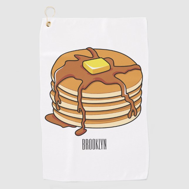 Pancake cartoon illustration  golf towel (Front)