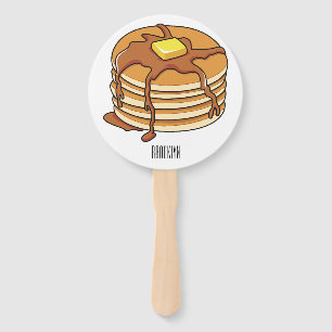 Pancake cartoon illustration  hand fan