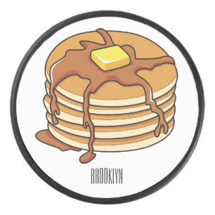 Pancake cartoon illustration  hockey puck