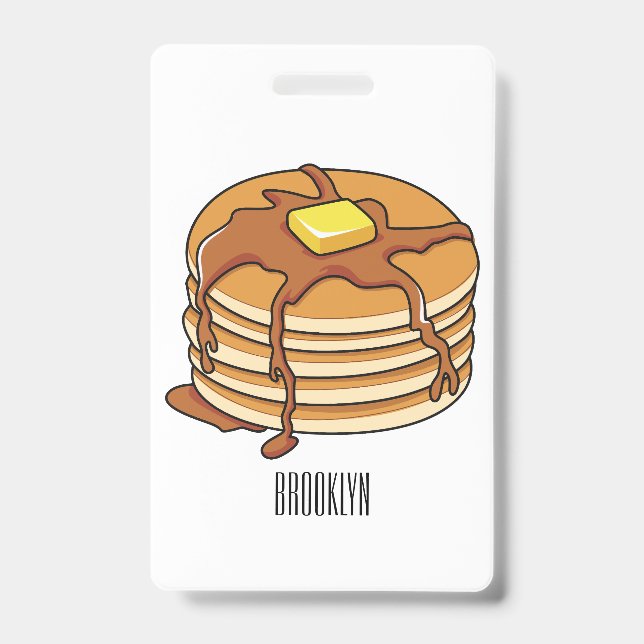 Pancake cartoon illustration  ID badge (Front)