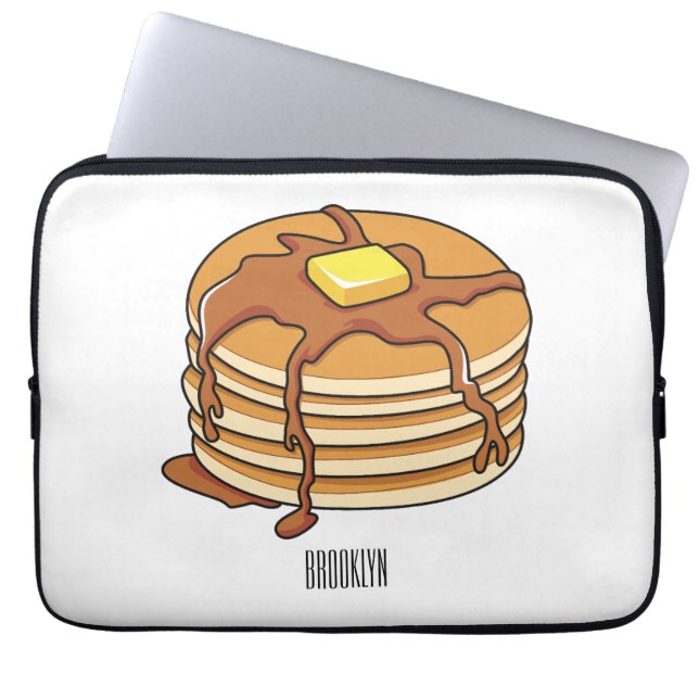 Pancake cartoon illustration  laptop sleeve (Front)
